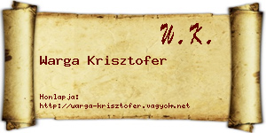 Warga Krisztofer névjegykártya
